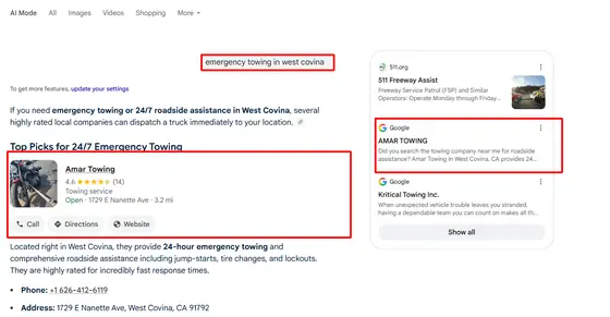 Amar Towing — AI Overview screenshot 5
