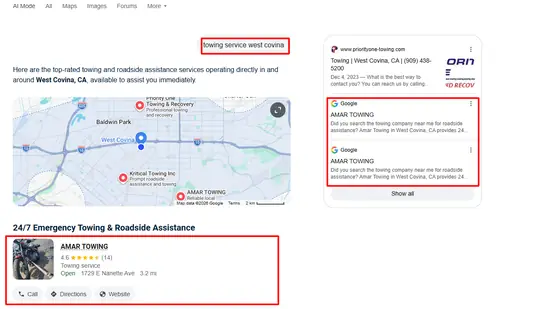 Amar Towing — AI Overview screenshot 8