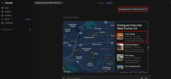 Amar Towing — LLM Visibility screenshot 5