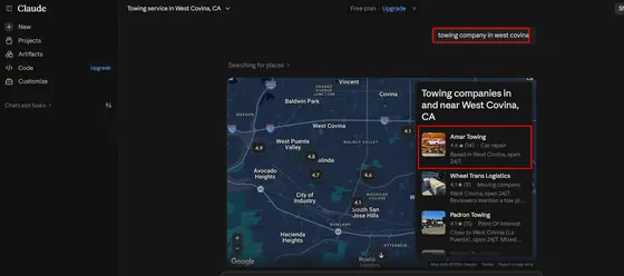 Amar Towing — LLM Visibility screenshot 6