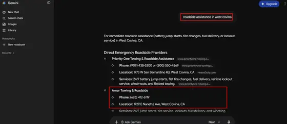 Amar Towing — LLM Visibility screenshot 8