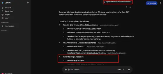 Amar Towing — LLM Visibility screenshot 9