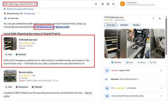 FCM Safe Service — AI Overview screenshot 1