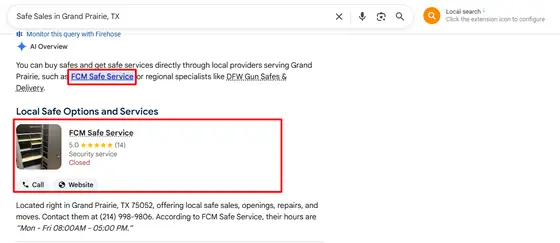 FCM Safe Service — AI Overview screenshot 2