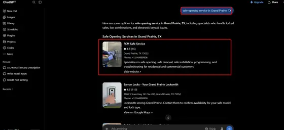 FCM Safe Service — LLM Visibility screenshot 3