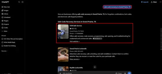 FCM Safe Service — LLM Visibility screenshot 4