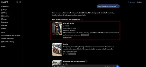 FCM Safe Service — LLM Visibility screenshot 5