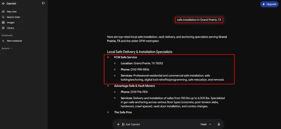 FCM Safe Service — LLM Visibility screenshot 6