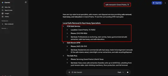 FCM Safe Service — LLM Visibility screenshot 10