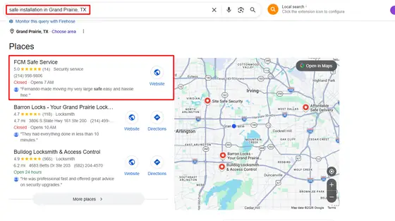 FCM Safe Service — Google Map Rankings screenshot 2