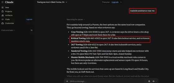 Kritical Towing Inc. — LLM Visibility screenshot 7