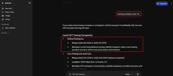 Kritical Towing Inc. — LLM Visibility screenshot 11