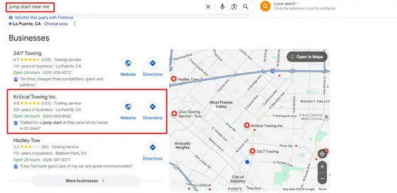 Kritical Towing Inc. — Google Map Rankings screenshot 7