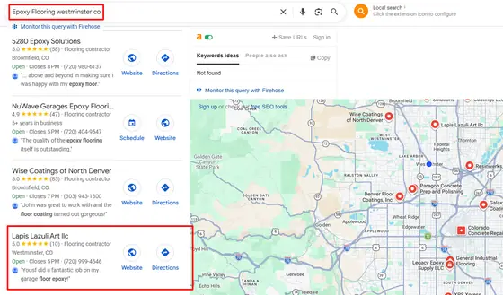 Lapis Lazuli Art LLC — Google Map Rankings screenshot 3