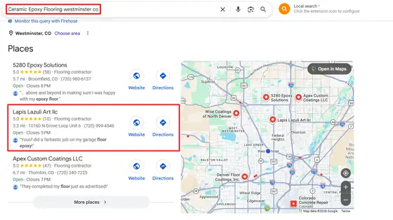 Lapis Lazuli Art LLC — Google Map Rankings screenshot 4
