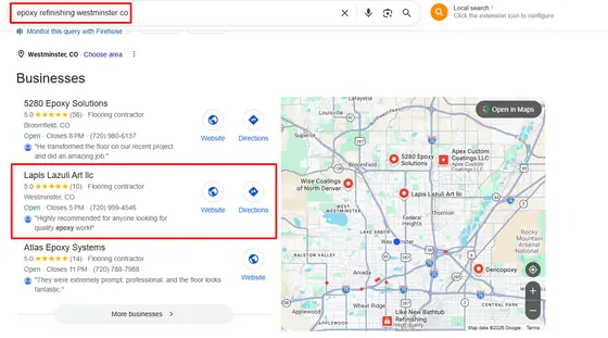 Lapis Lazuli Art LLC — Google Map Rankings screenshot 6