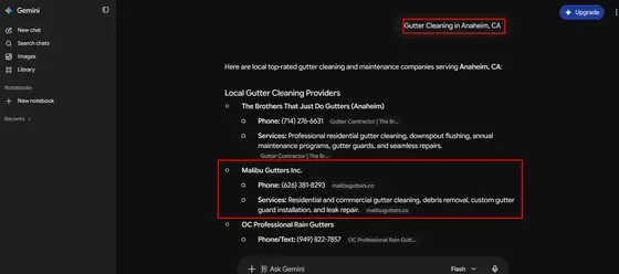 Malibu Gutters INC — LLM Visibility screenshot 6