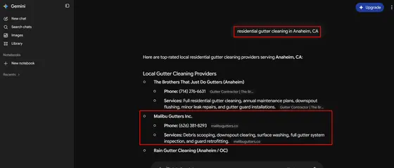 Malibu Gutters INC — LLM Visibility screenshot 7