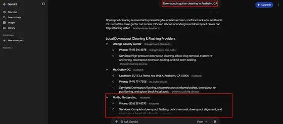 Malibu Gutters INC — LLM Visibility screenshot 8