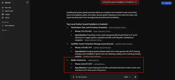 Malibu Gutters INC — LLM Visibility screenshot 9