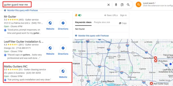 Malibu Gutters INC — Google Map Rankings screenshot 6