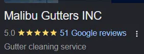 Malibu Gutters INC — Reviews screenshot 1