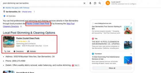 Paules Crystal Clean Pools — AI Overview screenshot 2