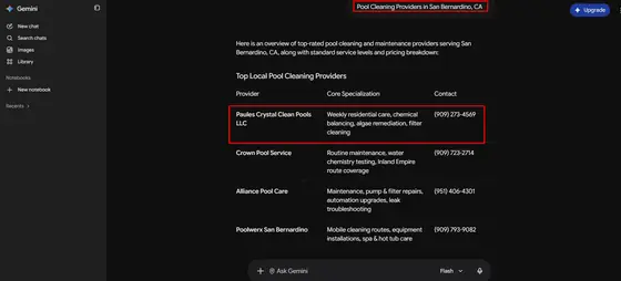 Paules Crystal Clean Pools — LLM Visibility screenshot 8