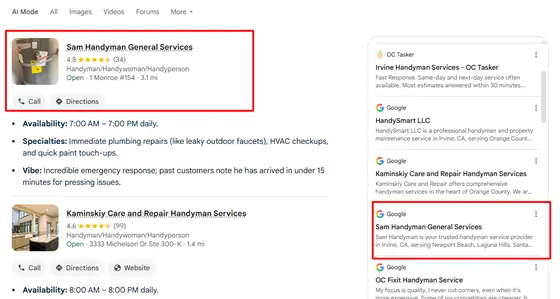Sam Handyman General Services — AI Overview screenshot 6