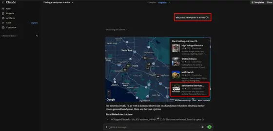 Sam Handyman General Services — LLM Visibility screenshot 5