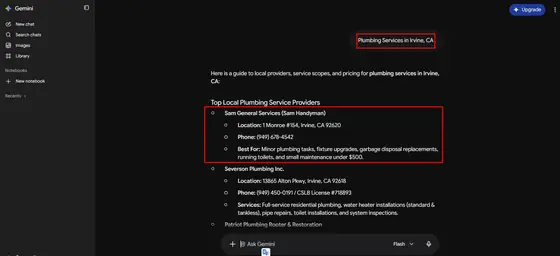 Sam Handyman General Services — LLM Visibility screenshot 8