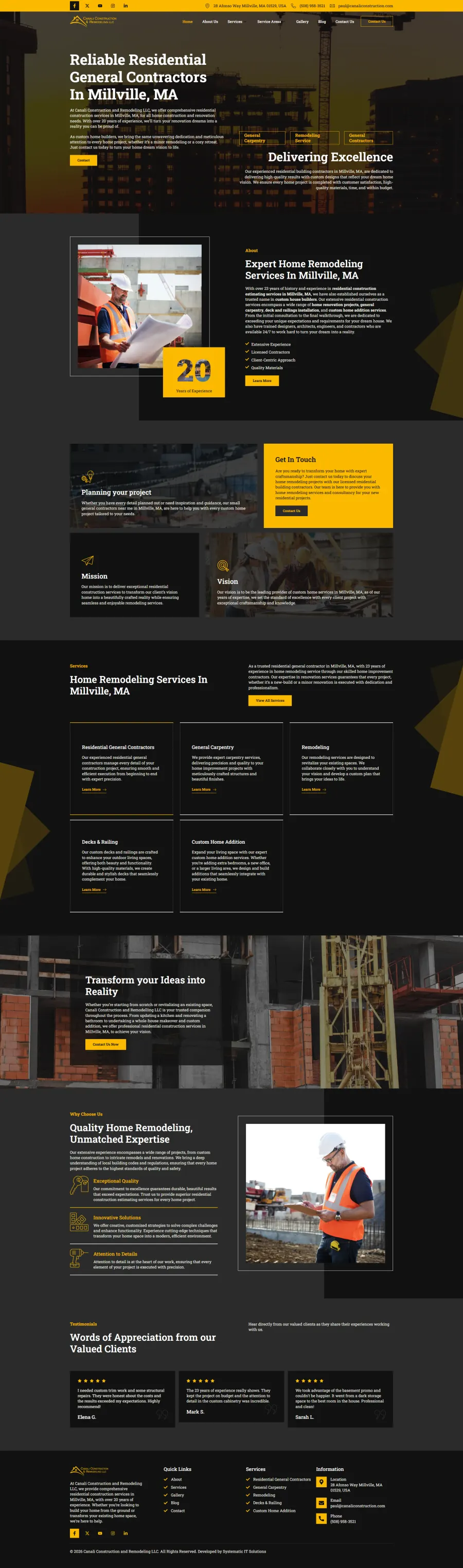 canaliconstruction.com website