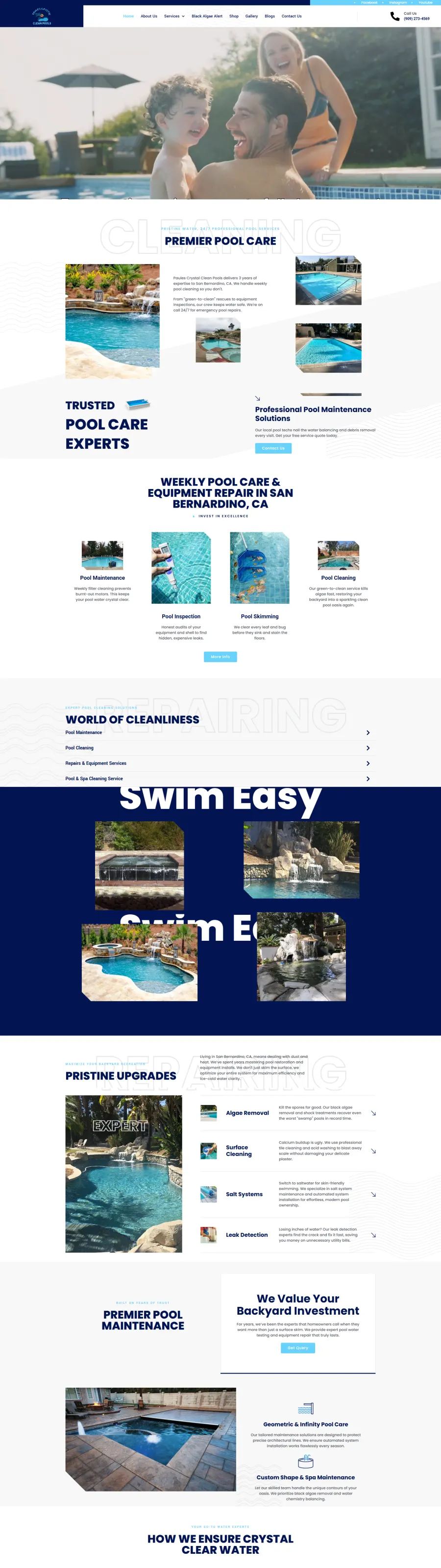 www.paulescrystalcleanpools.com website